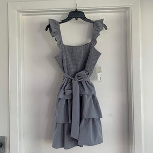Blue/grey ruffle dress